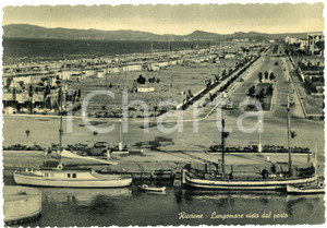 Cartolina originale da collezione 1955 RICCIONE RN Lungomare visto dal Porto  Cartolina ANIMATA FG VG 1