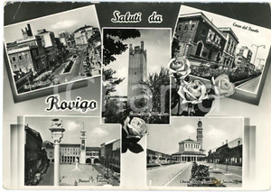 Cartolina originale da collezione 1962 ROVIGO Corso del Popolo  Torre DonÃ  delle Rose  Cartolina FG VG 1