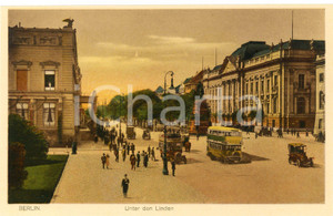Cartolina originale da collezione 1930 ca BERLIN Unter Den Linden  Cartolina ANIMATA FP NV 1