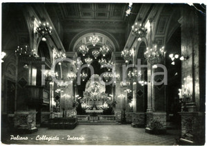 Cartolina originale da collezione 1957 PALIANO FR Collegiata di Sant Andrea Apostolo  Interno  Cartolina FG VG 1