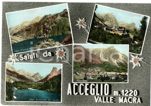 Cartolina originale da collezione 1967 ACCEGLIO CN Lago Visaisa e Lago del Saretto  Vedutine  Cartolina FG 1