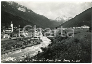 Cartolina originale da collezione 1961 LA THUILE AO Panorama del paese con Grand Assaly  Cartolina FG VG 1