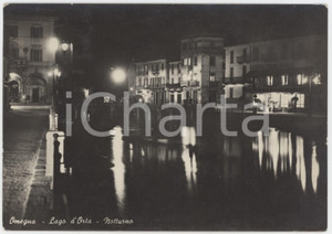 Cartolina originale da collezione 1951 OMEGNA VCO Lago d Orta di notte  Albergo Croce Bianca  Cartolina FG VG 1