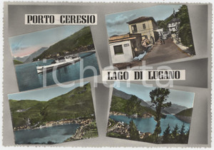 Cartolina originale da collezione 1958 PORTO CERESIO VA Vedute con il Lago di Lugano Cartolina FG VG 1