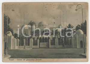 Cartolina originale da collezione 1941 TRIPOLI  Palazzo del Governatore Generale  Cartolina ANIMATA FG VG 1
