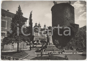 Cartolina originale da collezione 1954 VARESE LIGURE Castello Fieschi e Monumento ai Caduti  Cartolina ANIMATA 1