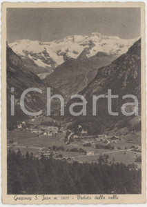 Cartolina originale da collezione 1949 GRESSONEYSAINTJEAN Veduta della valle e Monte Rosa  Cartolina 1