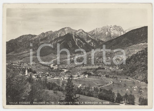 Cartolina originale da collezione 1958 MALESCO Panorama con Val Vigezzo e Pizzo La Scheggia  Cartolina 1