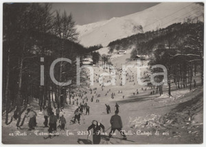 Cartolina originale da collezione 1952 PIAN DE  VALLI Sciatori sui campi da sci del Monte Terminillo  Cartolina 1