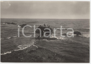 Cartolina originale da collezione 1950 ca NETTUNO Bagnanti sugli scogli  Mar Tirreno  Cartolina ANIMATA FG 1