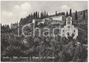 Cartolina originale da collezione 1950 ca SPELLO Villa Costanzi e Chiesa di San Claudio  Cartolina FG NV 1