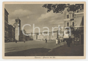 Cartolina originale da collezione 1940 ca SAVONA Piazza del Re  Cartolina ANIMATA FG NV 1