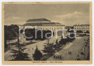 Cartolina originale da collezione 1940 ca REGGIO EMILIA Teatro Municipale  Cartolina ANIMATA FG NV 1