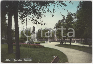 Cartolina originale da collezione 1960 ca ALBA I Giardini Pubblici  Cartolina FG VG 1