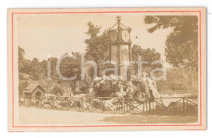 Fotografia d epoca originale 1877 ROMA  PINCIO  VILLA BORGHESE  Orologio ad acqua Foto CDV 1