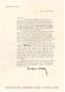 Autografo originale 1986 BARI Luciano CANFORA  Tanta moderazione nuoce al PCI Autografo 1