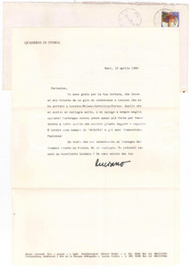 Autografo originale 1990 BARI Luciano CANFORA Sono in difetto e gli anni trascorrono AUTOGRAFO 1