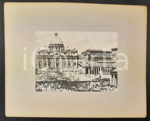 Fotografia d epoca originale 1920 ca ROMA  Piazza San Pietro  Foto animata pubblicitÃ  NESTLE  29x23 cm 1