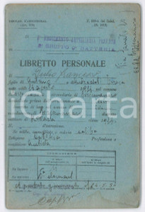 Documento originale, autentico 1934 REGIO ESERCITO BORGOMANERO Artiglieria  Libretto personale Francesco DULIO 1