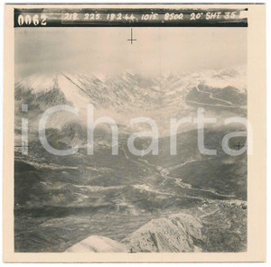 Fotografia d epoca originale Febbraio 1944 WW2 ITALIA  ALPI  Fotografia AEREA militare 14x14 cm 25 1