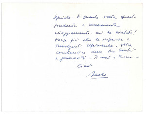 Autografo originale 1971 FERRERE Avv. Paolo RAVENNA  Biglietto da visita autografo 1