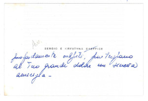 Autografo originale 1970 ca PADOVA  Sergio e Krystyna OREFFICE  Biglietto da visita  Autografo 1