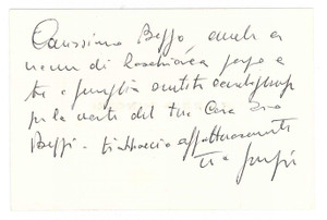 Autografo originale 1970 ca PADOVA  Giorgio MINOZZI  Biglietto da visita autografo 1