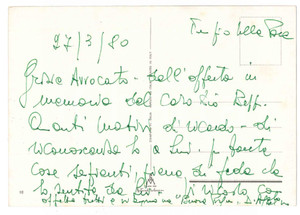 Autografo originale 1980 PADOVA Tempio della Pace  Don Angelo DAL SANTO  Cartolina AUTOGRAFO 1