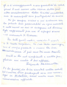 Autografo originale 1980 UniversitÃ  NAPOLI Lettera Pasquale MAZZARELLA per condoglianze Autografo 1