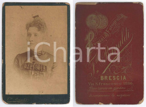 Fotografia d epoca originale 1900 ca BRESCIA Ritratto di giovane donna  Foto F.lli RINALDI 11x16 cm 1