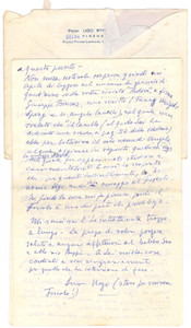 Autografo originale 1968 FIRENZE Lettera Ugo STOPPATO sulla carriera del padre Lorenzo  AUTOGRAFO 1