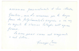 Autografo originale 1971 Corte d Appello VENEZIA  Presidente Giuseppe TURI  Biglietto autografo 1