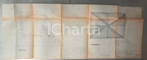 Mappa, planimetria storica 1967 Cimitero di CAVALLASCA CO  Progetto Cappella ARRIGONI  Copertura 1