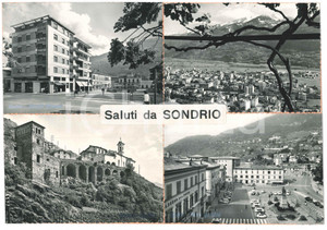 Stampa, bozzetto originale 1965 ca LOMBARDIA SONDRIO Vedutine  Albergo della Posta  Bozzetto cartolina 1