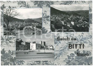 Stampa, bozzetto originale 1965 ca SARDEGNA BITTI NU Vedutine  Piazza ASPRONI Bozzetto per cartolina 1