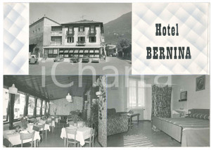 Stampa, bozzetto originale 1965 ca TIRANO SO Vedutine  Hotel BERNINA  Bozzetto cartolina 30x21 cm 1