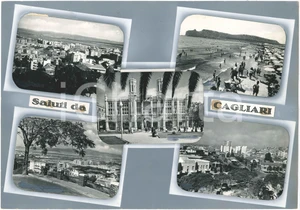Stampa, bozzetto originale 1965 ca SARDEGNA CAGLIARI Vedutine  Palazzo Civico  Bozzetto per cartolina 1