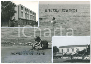 Stampa, bozzetto originale 1960 ca COSTA DEGLI ETRUSCHI  DONORATICO  Vedutine  Bozzetto cartolina 1