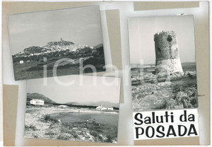 Stampa, bozzetto originale 1965 ca SARDEGNA POSADA  Vedutine Torre S. Giovanni Bozzetto per cartolina 1