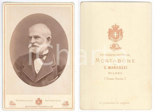 Fotografia d epoca originale 1890 ca TORINO Ritratto maschile  Busto  Foto MONTABONE 11x16 cm 1