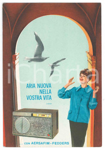Materiale pubblicitario d’epoca 1970 ca Ditta AERSAFIMFEDDERS  Condizionatori  Cartolina pubblicitaria 1
