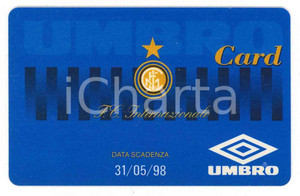 Oggetto da collezione cartaceo 1997 CALCIO  INTER Umbro Card F.C. INTERNAZIONALE Tessera 8x5 cm 1