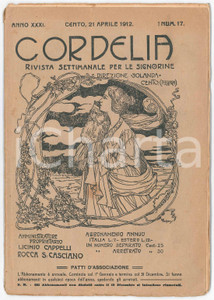 Giornale, rivista storica 1912 CORDELIA Scritto su Giovanni PASCOLI  Rivista anno XXXI nÂ°17 1