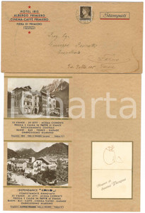 Materiale pubblicitario d’epoca 1930 ca FIERA DI PRIMIERO Hotel Iris  Albergo Primiero  Brochure ILLUSTRATA 1