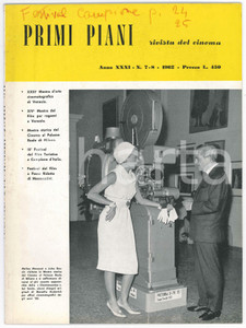 Giornale, rivista storica 1962 PRIMI PIANI Anno XXXI n. 78  Melina MERCOURI Jules DASSIN a Palazzo Reale 1