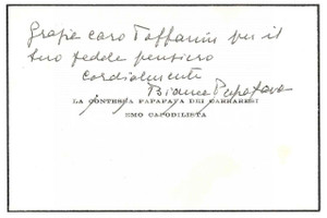 Autografo originale 1970 ca Contessa Bianca PAPAFAVA EMO CAPODILISTA  Biglietto da visita AUTOGRAFO 1