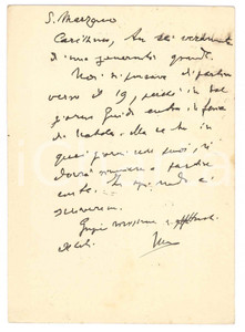 Autografo originale 1955 SAN MARZANO SUL SARNO Cartolina Vincenzo MANZINI in partenza AUTOGRAFO 1