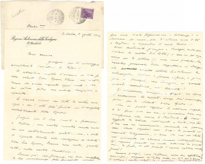 Autografo originale 1953 COLLALBO BZ Luigi CRESPELLANI ringrazia per un invito Autografo 1