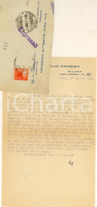 Autografo originale 1946 PARMA Aurelio CANDIAN su imputabilitÃ  plotone di esecuzione   Autografo 1