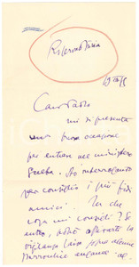 Autografo originale 1955 MILANO Aurelio CANDIAN desidera entrare nel ministero Scelba  Autografo 1
